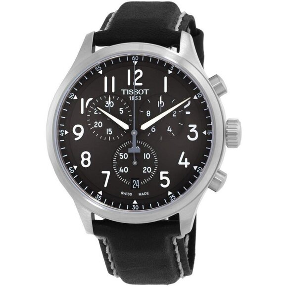 NWT Authentic Tissot Chrono XL Quartz Anthracite Dial Men's Watch - Picture 1 of 3